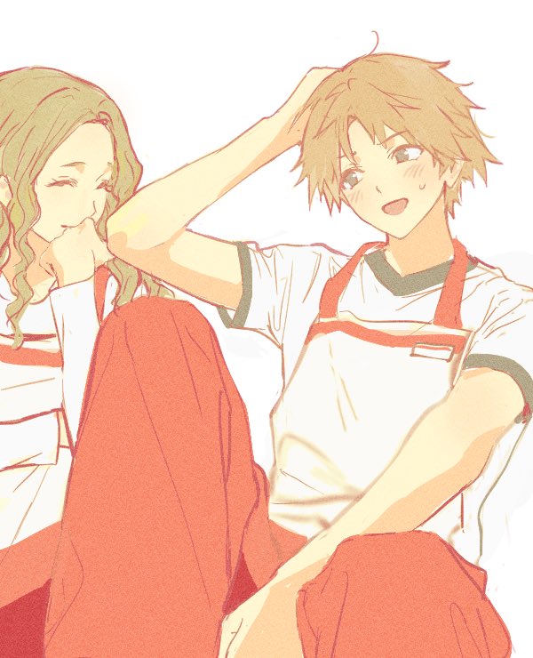 hanamura yousuke and konishi saki (persona and 1 more) drawn by c0rn3n