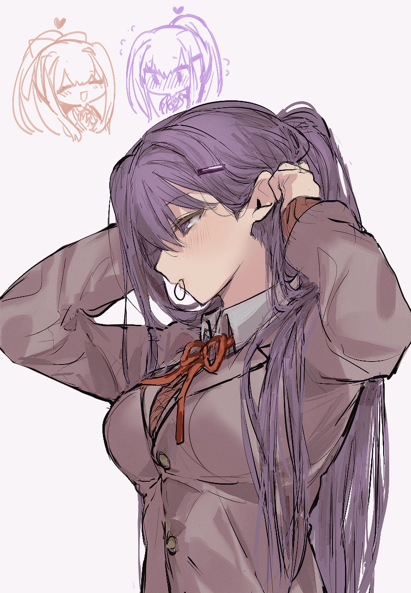 monika and yuri (doki doki literature club) drawn by ltze6