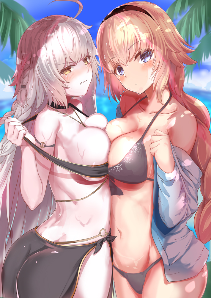 jeanne d'arc alter and jeanne d'arc (fate and 1 more) drawn by nigouu
