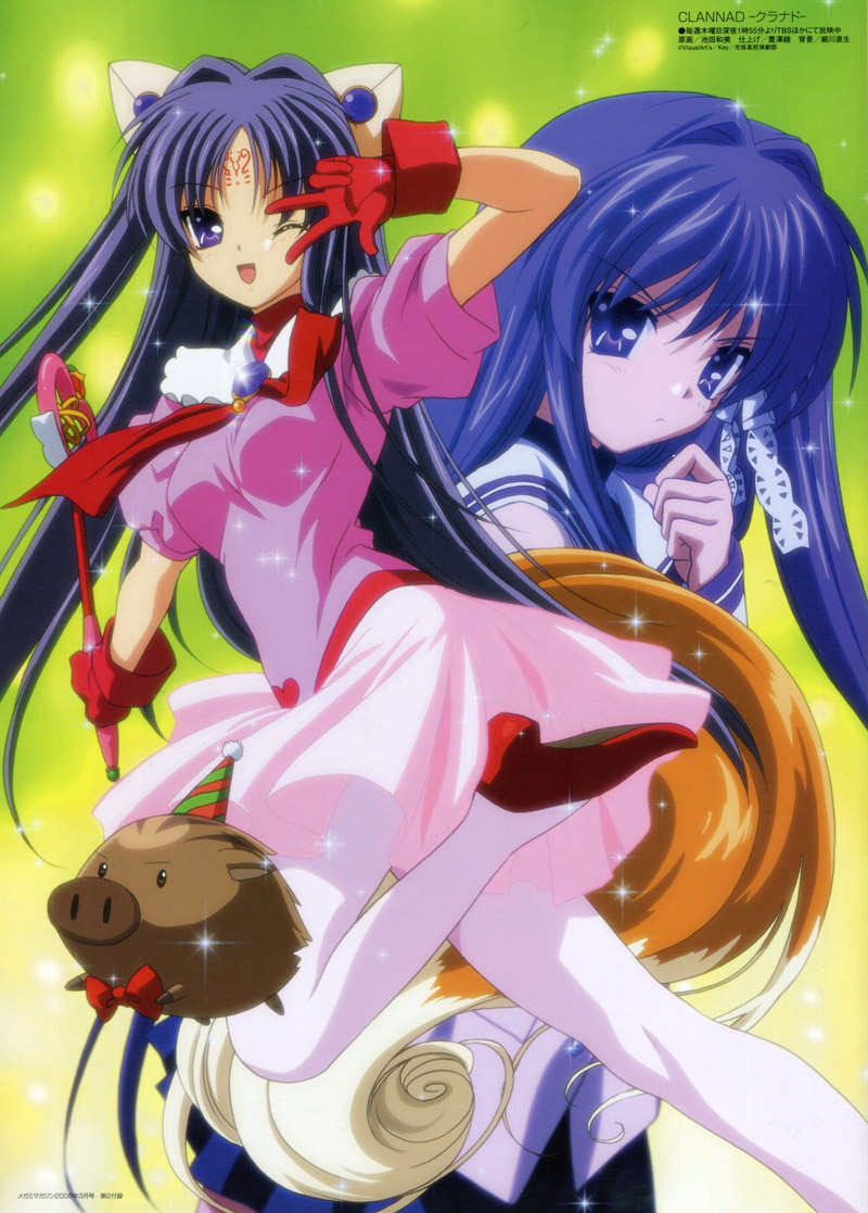 fujibayashi kyou and botan (megami magazine and 1 more) drawn by ikeda_kazumi