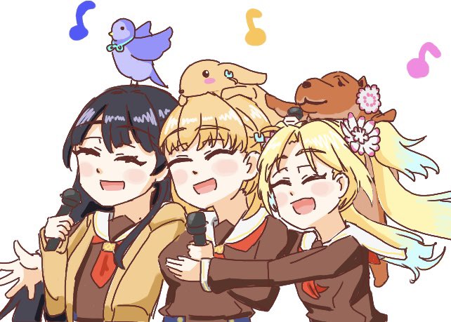 hinoshita kaho, murano sayaka, and osawa rurino (love live! and 1 more) drawn by pino_(pinopongpong_y)