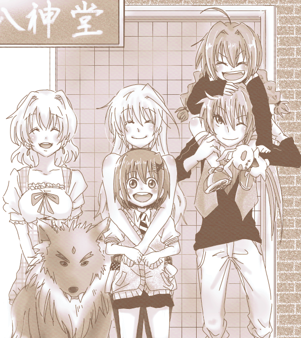 yagami hayate, vita, signum, reinforce, shamal, and 1 more (lyrical nanoha and 2 more) drawn by sato_(310hare)