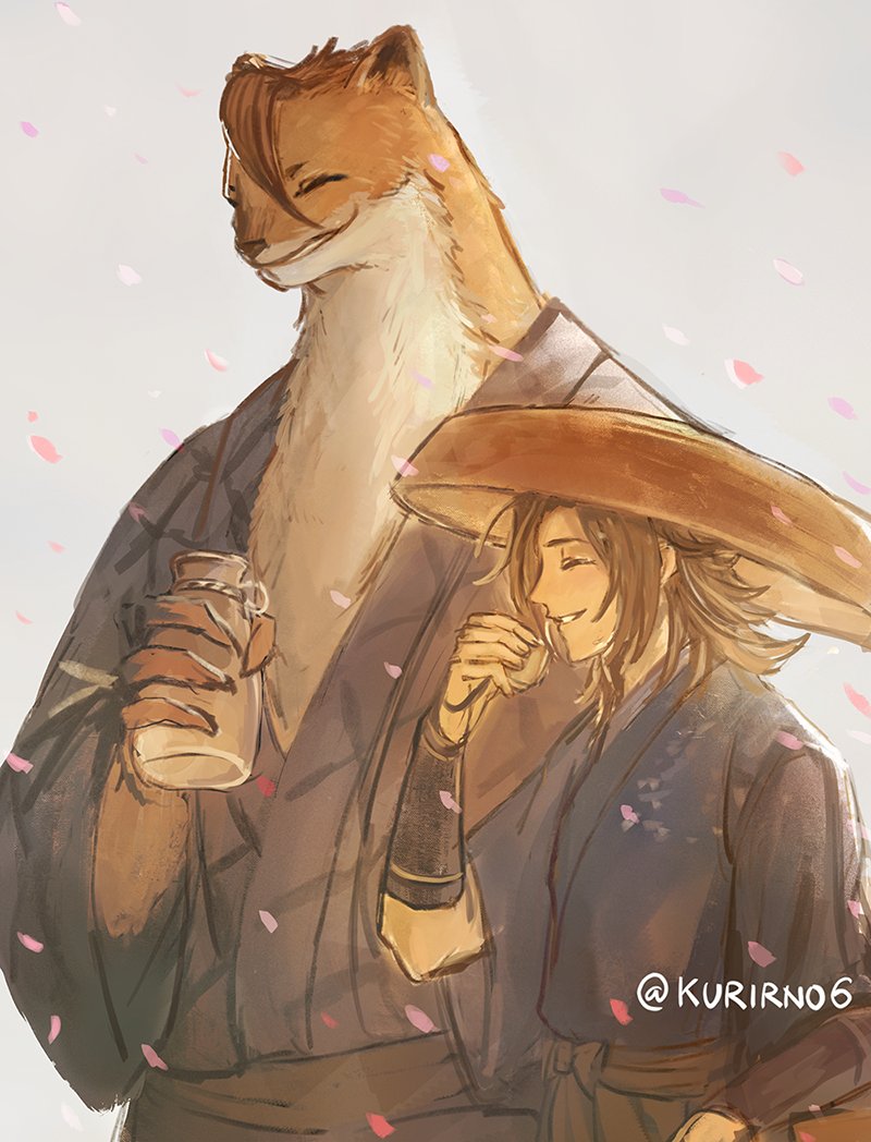 kamai kenji and yanagibashi takuto (genshin impact) drawn by kurirno6