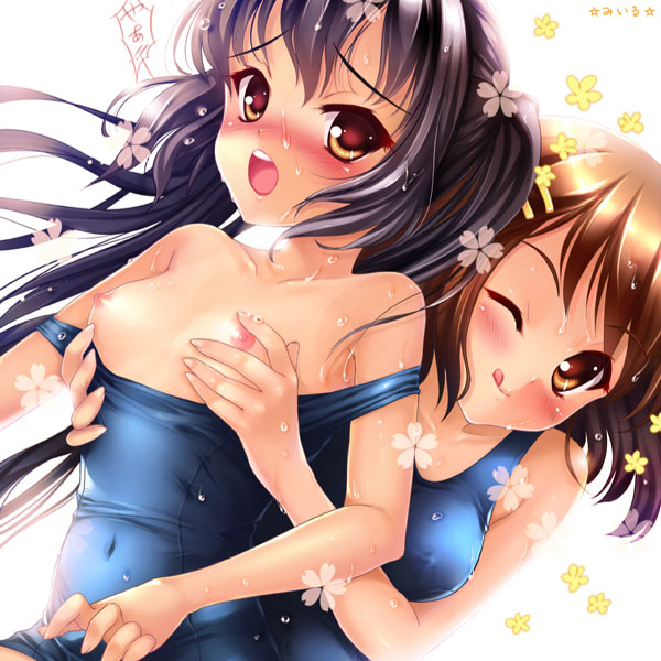 nakano azusa and hirasawa yui (k-on!) drawn by miiru