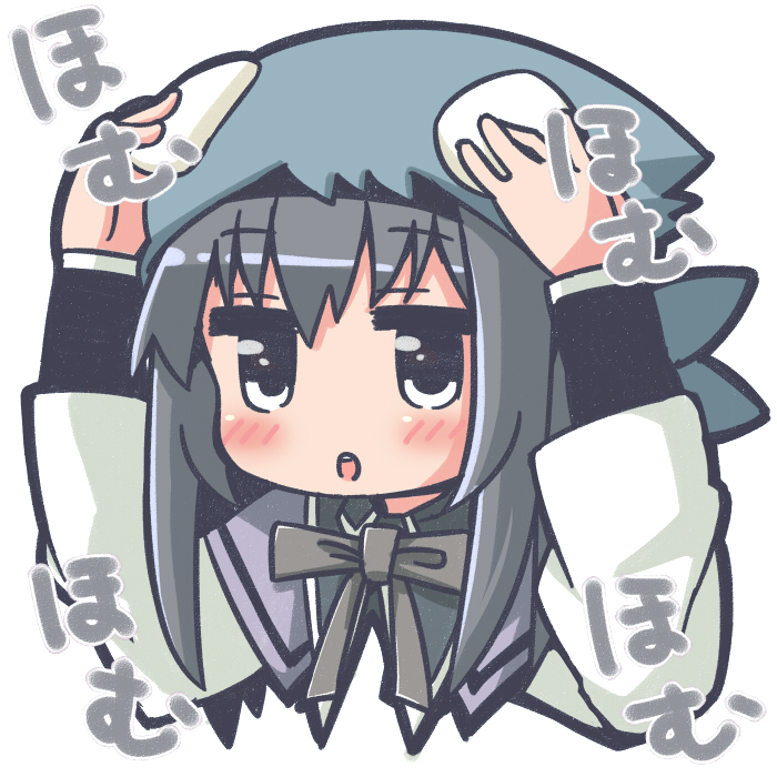 akemi homura and hemuhemu (mahou shoujo madoka magica and 1 more) drawn by iguana_henshuu-chou