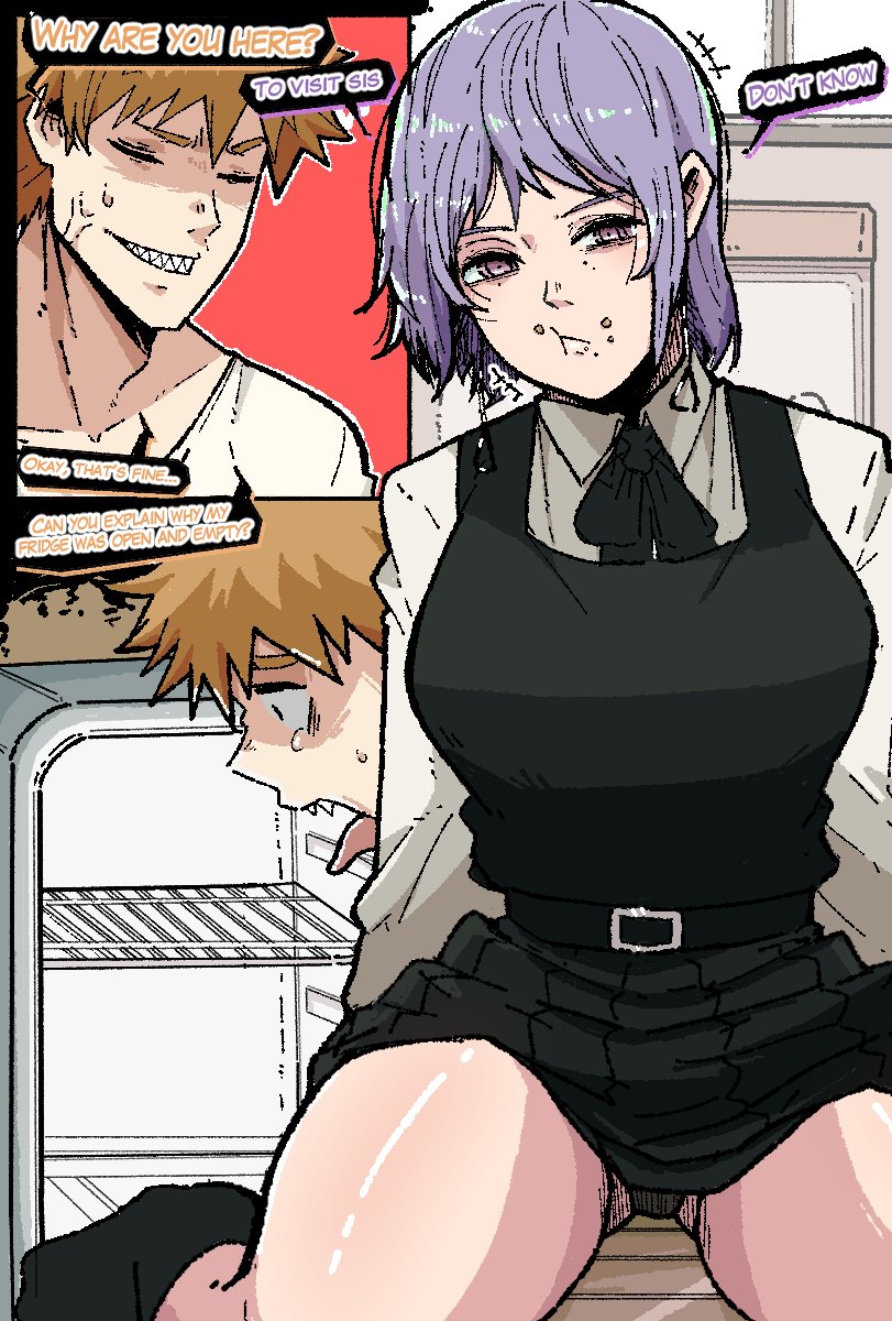 denji and fami (chainsaw man) drawn by mark_gavatino