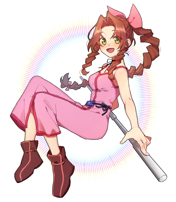 aerith gainsborough (final fantasy and 2 more) drawn by tooru_(jux)