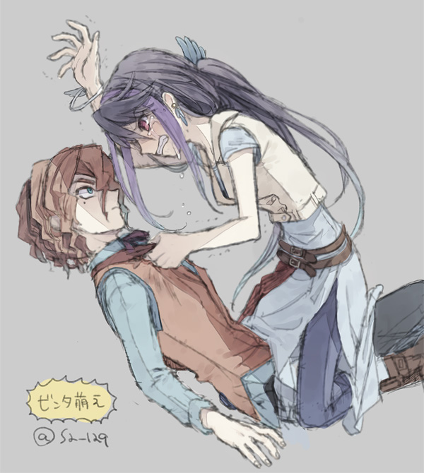 kurosaki ruri and dennis macfield (yu-gi-oh! and 1 more) drawn by itsuki_(s2_129)