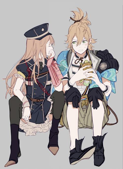 midare toushirou, urashima kotetsu, and kamekichi (touken ranbu) drawn by nineo