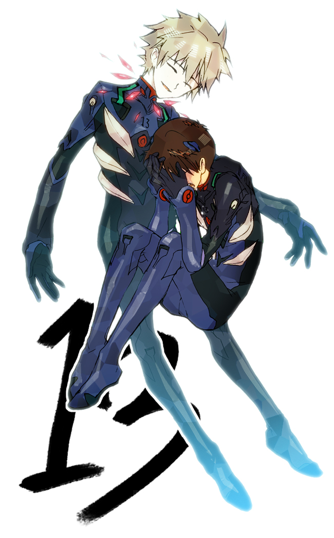ikari shinji and nagisa kaworu (neon genesis evangelion and 2 more) drawn by takigi