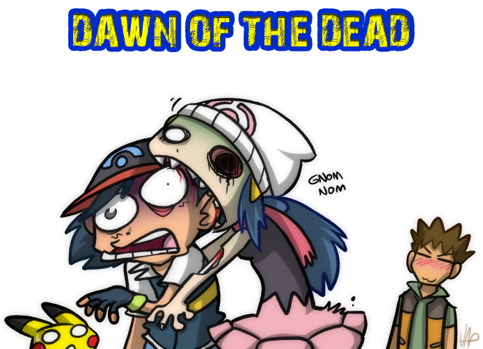 pikachu, dawn, ash ketchum, and brock (pokemon and 2 more) drawn by vaporotem