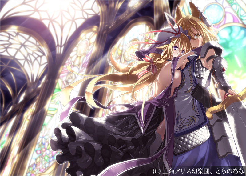 yakumo yukari and yakumo ran (touhou) drawn by rondo_umigame