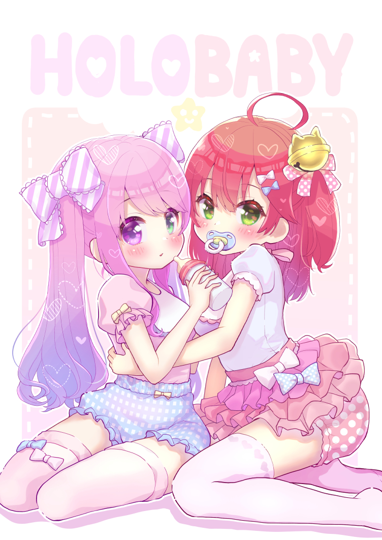 sakura miko and himemori luna (hololive) drawn by chocomarybadend