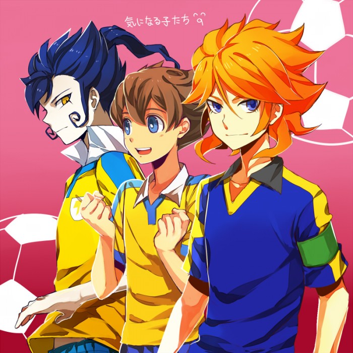 matsukaze tenma, tsurugi kyousuke, and amemiya taiyou (inazuma eleven and 1 more) drawn by cezaria