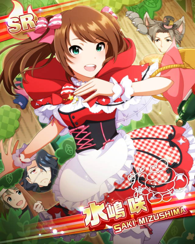 little red riding hood, big bad wolf, mizushima saki, uzuki makio, asselin bb ii, and 2 more (idolmaster and 2 more)