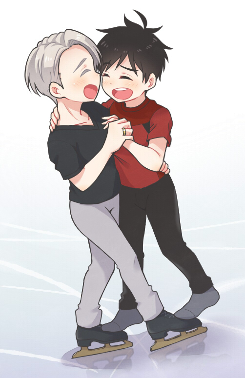 katsuki yuuri and viktor nikiforov (yuri!!! on ice) drawn by ruei_(chicking)