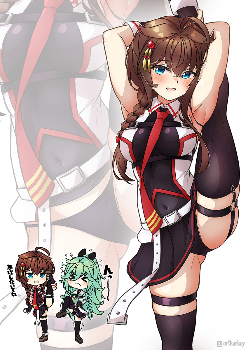 shigure, yamakaze, shigure kai san, and yamakaze kai ni (kantai collection) drawn by arthur_ko