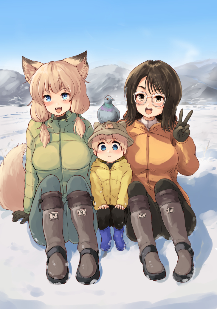 fox wife and fox son (kitsune no oyome-chan and 1 more) drawn by batta_(kanzume_quality)