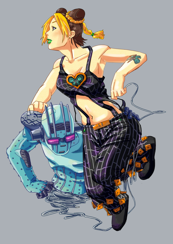 kujo jolyne and stone free (jojo no kimyou na bouken and 1 more) drawn by iwashi0830