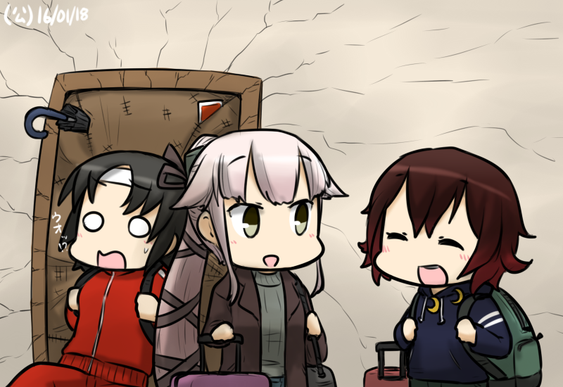 yura, mutsuki, and nagara (kantai collection) drawn by hamu_koutarou