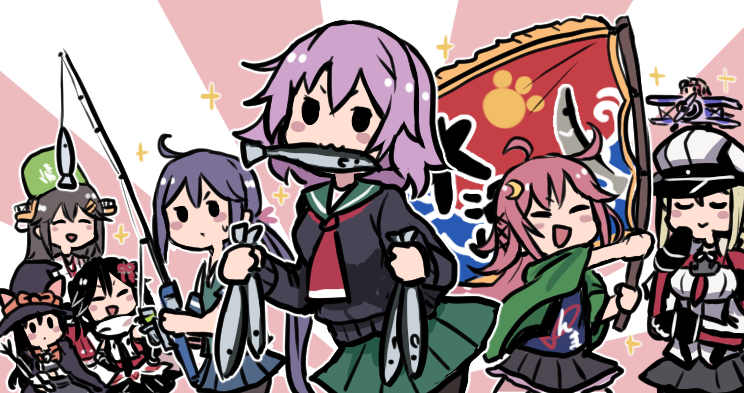 haruna, akebono, asashio, sendai, graf zeppelin, and 7 more (kantai collection) drawn by terrajin