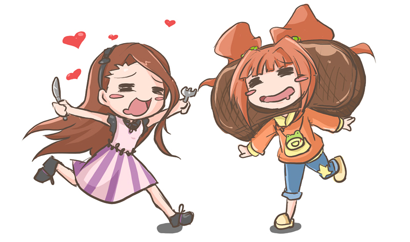 minase iori and takatsuki yayoi (idolmaster) drawn by jin_(lili_to_marigold)