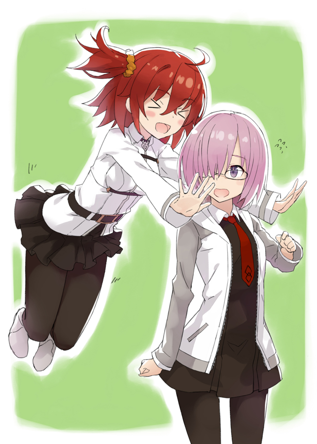 mash kyrielight and fujimaru ritsuka (fate and 1 more) drawn by gabiran
