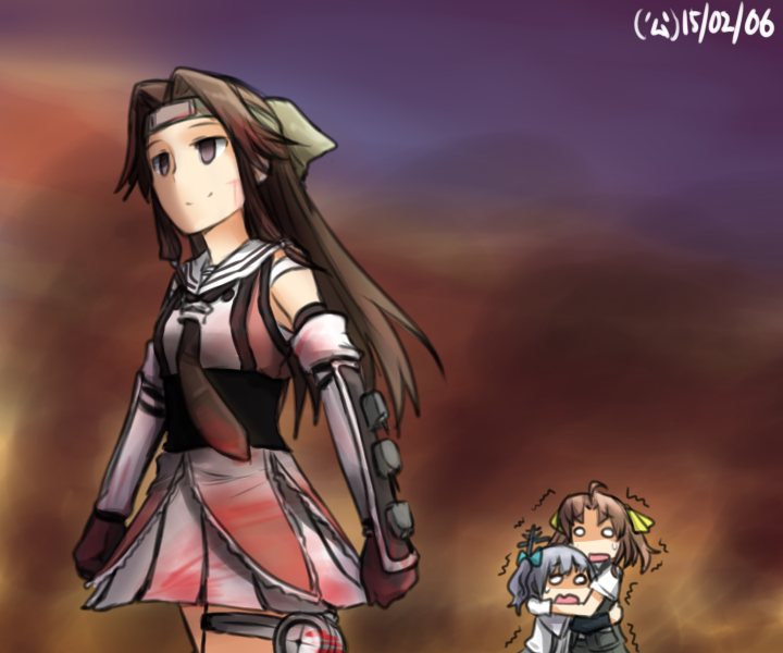 kasumi, kagerou, jintsuu, and jintsuu kai ni (kantai collection) drawn by hamu_koutarou