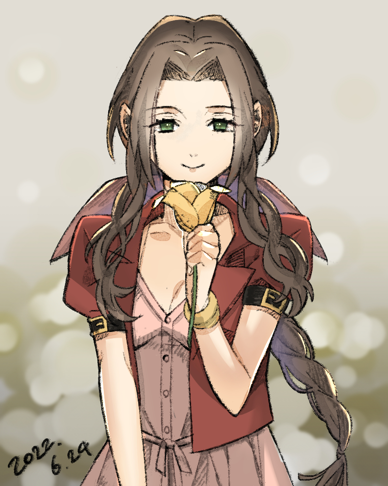 aerith gainsborough (final fantasy and 2 more) drawn by sorarevo