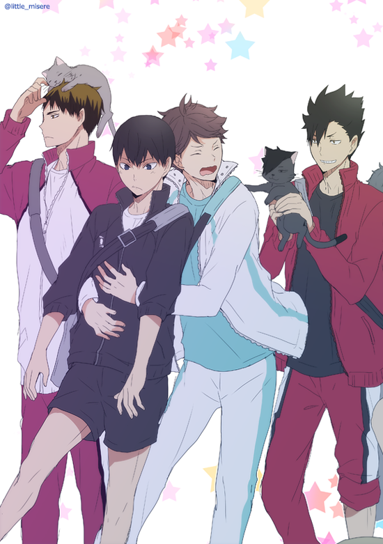kuroo tetsurou, kageyama tobio, oikawa tooru, and ushijima wakatoshi (haikyuu!!) drawn by kurot