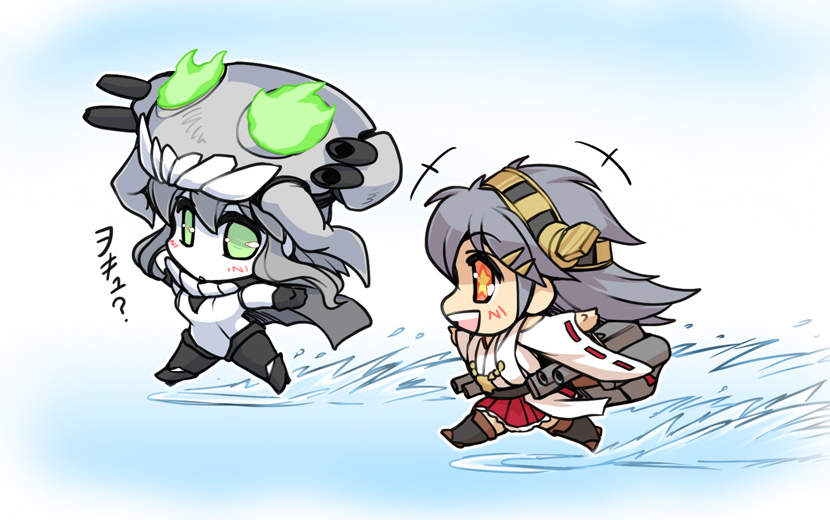 haruna and wo-class aircraft carrier (kantai collection) drawn by hisahiko