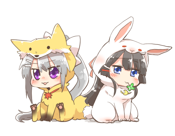 tsukino mito and higuchi kaede (nijisanji) drawn by rebecca_(keinelove)