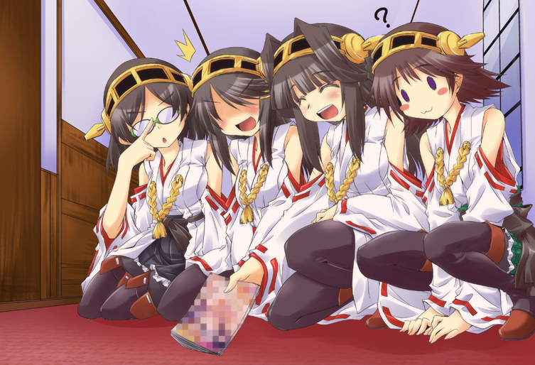 kongou, haruna, hiei, and kirishima (kantai collection) drawn by yamanashi_kaname