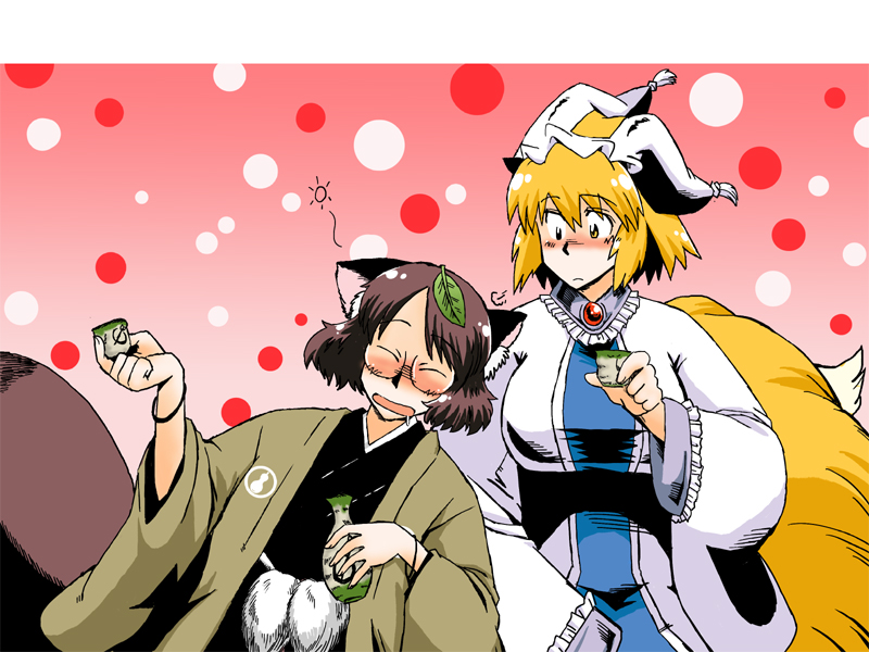 yakumo ran and futatsuiwa mamizou (touhou) drawn by azuki_osamitsu