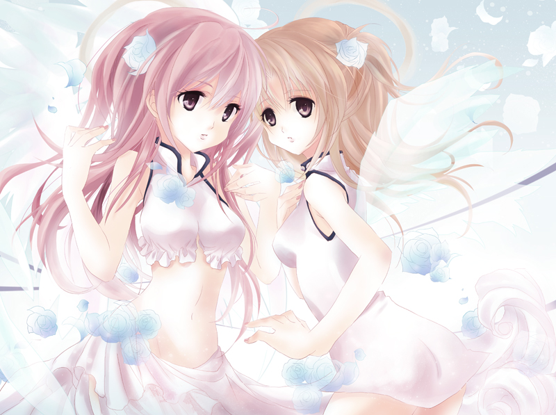 milfeulle sakuraba and apricot sakuraba (galaxy angel and 1 more) drawn by ayateaori