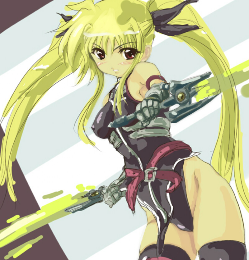 fate testarossa and bardiche (lyrical nanoha and 1 more) drawn by junsama