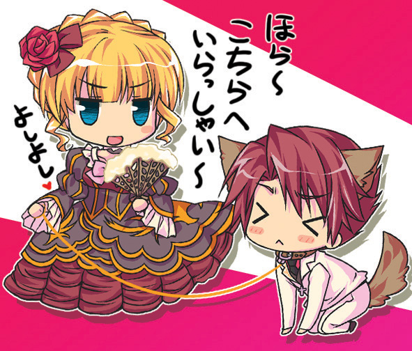 beatrice and ushiromiya battler (umineko no naku koro ni) drawn by fuukano