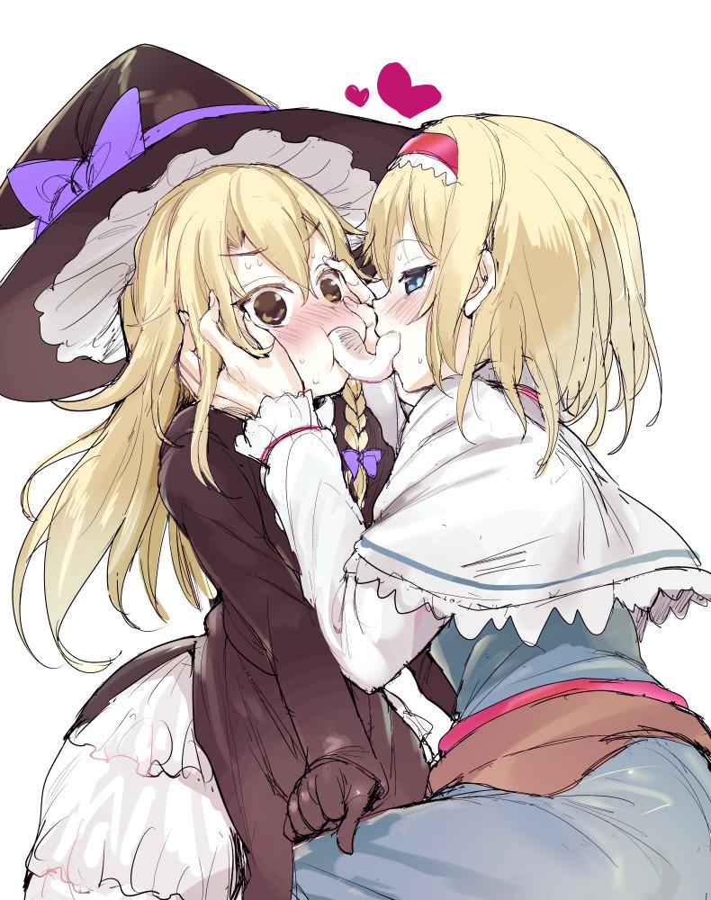 kirisame marisa, alice margatroid, and rei (touhou and 1 more) drawn by mutsutake