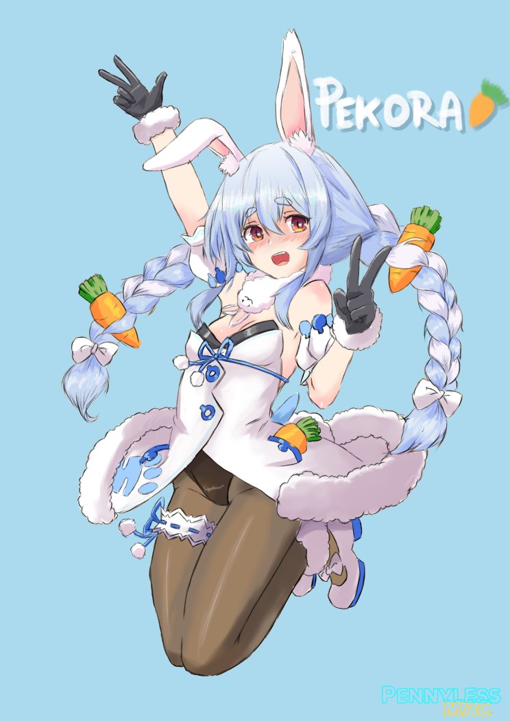 usada pekora and don-chan (hololive) drawn by pennylessmac