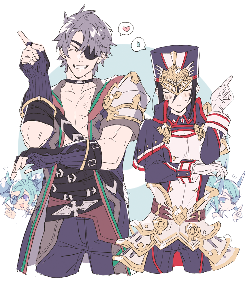 morag ladair, zeke von genbu, praxis, and theory (xenoblade chronicles and 1 more) drawn by ebira