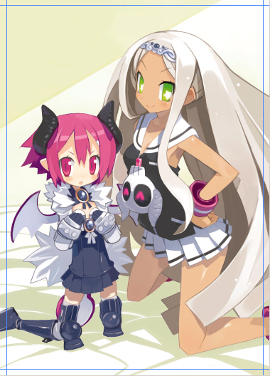 raspberyl and sapphire rhodonite (disgaea and 1 more) drawn by harada_takehito