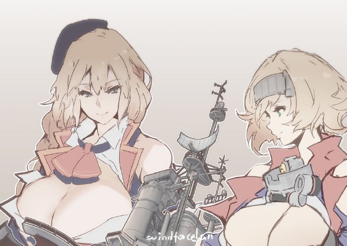 des moines and newport news (warship girls r) drawn by windforcelan