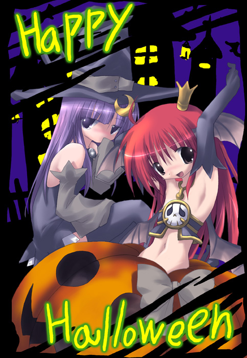 patchouli knowledge and koakuma (touhou) drawn by izumi_yukiru