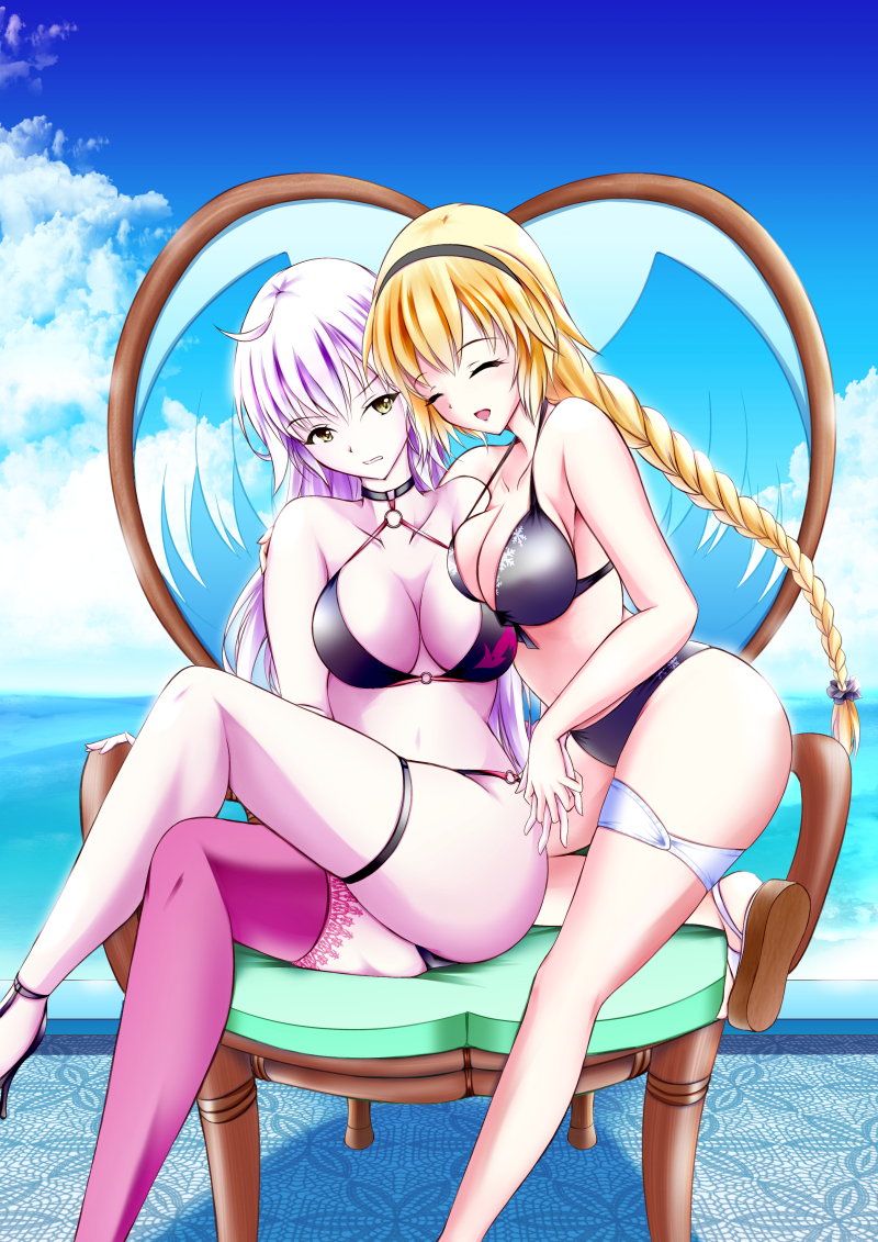 jeanne d'arc alter and jeanne d'arc (fate and 1 more) drawn by katakeya
