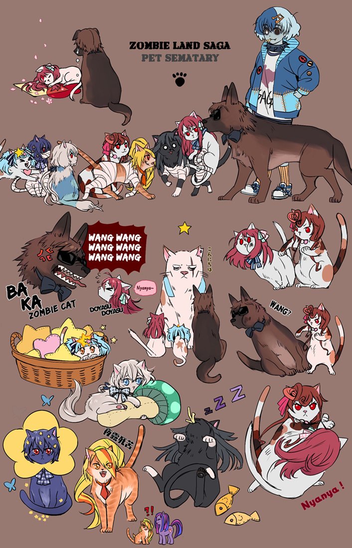 konno junko, minamoto sakura, mizuno ai, nikaidou saki, hoshikawa lily, and 6 more (zombie land saga and 3 more) drawn by da_huang