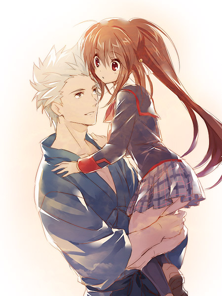 natsume rin and miyazawa kengo (little busters!) drawn by noonoo