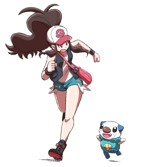 hilda and oshawott (pokemon and 1 more) drawn by nobuyu_(77yusei)
