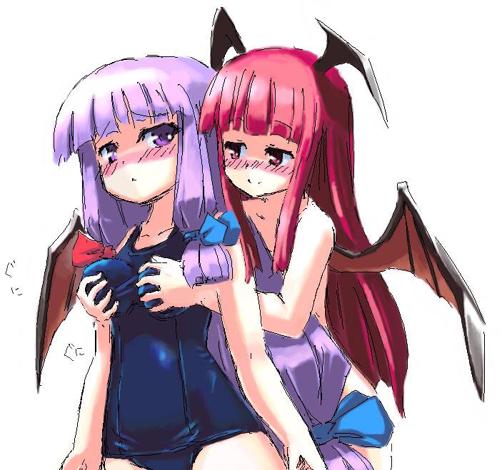 patchouli knowledge and koakuma (touhou) drawn by homura_subaru