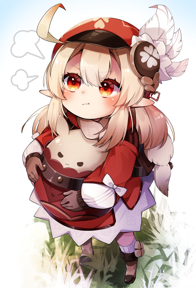 klee, dodoco, and jumpy dumpty (genshin impact) drawn by usako_(usako1031)
