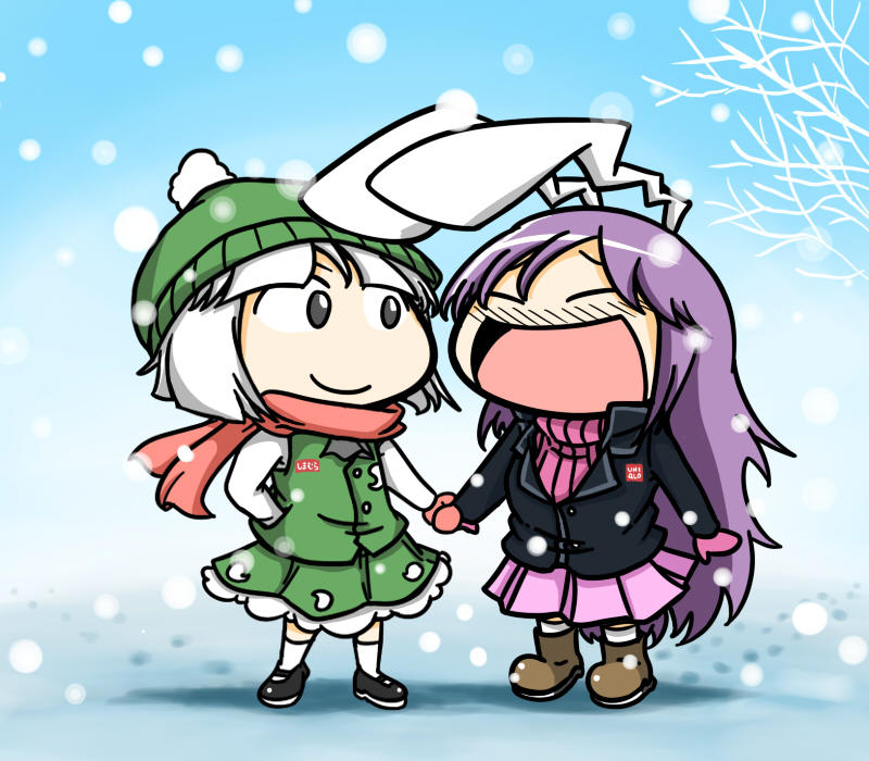 konpaku youmu, reisen udongein inaba, shimamura youmu, and uniqlo udonge (touhou and 1 more) drawn by tsunamayo
